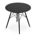 Stół TODI Okrągły 80cm - czarny / czarne nogi Stół TODI Okrągły 80cm - czarny / czarne nogi