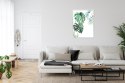 Plakat Wieloczęściowy Tropikalny Wzór Z Liśćmi Palmy I Monstery Akwarela Rama Aluminiowa Kolor Czarny