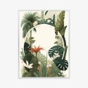 Plakat Wieloczęściowy W Stylu Vintage Tropikalne Rośliny Rama Aluminiowa Kolor Czarny