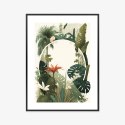 Plakat Wieloczęściowy W Stylu Vintage Tropikalne Rośliny Rama Aluminiowa Kolor Czarny