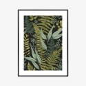 Plakat Wieloczęściowy Wzór Roślinny W Stylu Vintage Rama Aluminiowa Kolor Czarny