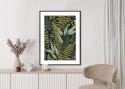 Plakat Wieloczęściowy Wzór Roślinny W Stylu Vintage Rama Aluminiowa Kolor Czarny
