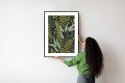Plakat Wieloczęściowy Wzór Roślinny W Stylu Vintage Rama Aluminiowa Kolor Czarny