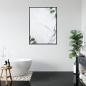 Plakat Wieloczęściowy Zielony Liść Eukaliptusa Na Marmurze Rama Aluminiowa Kolor Czarny