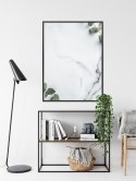 Plakat Wieloczęściowy Zielony Liść Eukaliptusa Na Marmurze Rama Aluminiowa Kolor Czarny