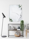 Plakat Wieloczęściowy Zielony Liść Eukaliptusa Na Marmurze Rama Aluminiowa Kolor Czarny