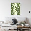 Plakat Wieloczęściowy Zielone Drzewa Bambusowe Z Liśćmi Rama Aluminiowa Kolor Czarny