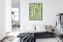 Plakat Wieloczęściowy Zielone Drzewa Bambusowe Z Liśćmi Rama Aluminiowa Kolor Czarny