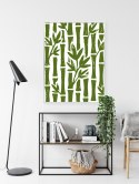 Plakat Wieloczęściowy Zielone Drzewa Bambusowe Z Liśćmi Rama Aluminiowa Kolor Czarny