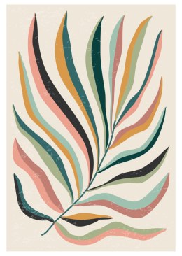 Plakat Wieloczęściowy Wielobarwny Liść Matisse Rama Aluminiowa Kolor Czarny