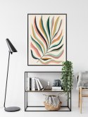 Plakat Wieloczęściowy Wielobarwny Liść Matisse Rama Aluminiowa Kolor Czarny