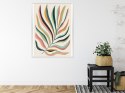 Plakat Wieloczęściowy Wielobarwny Liść Matisse Rama Aluminiowa Kolor Czarny