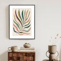 Plakat Wieloczęściowy Wielobarwny Liść Matisse Rama Aluminiowa Kolor Czarny