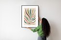 Plakat Wieloczęściowy Wielobarwny Liść Matisse Rama Aluminiowa Kolor Czarny