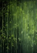 Plakat Wieloczęściowy Zielony Las Bambusowy Rama Aluminiowa Kolor Czarny