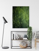 Plakat Wieloczęściowy Zielony Las Bambusowy Rama Aluminiowa Kolor Czarny