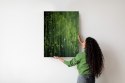 Plakat Wieloczęściowy Zielony Las Bambusowy Rama Aluminiowa Kolor Czarny